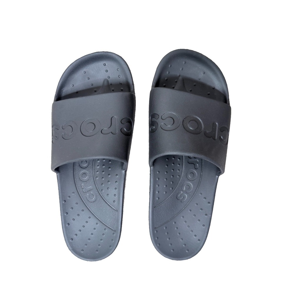 CROCS Slide Sandals Mens 7 Womens 9 Black Unisex Slip On Shoes